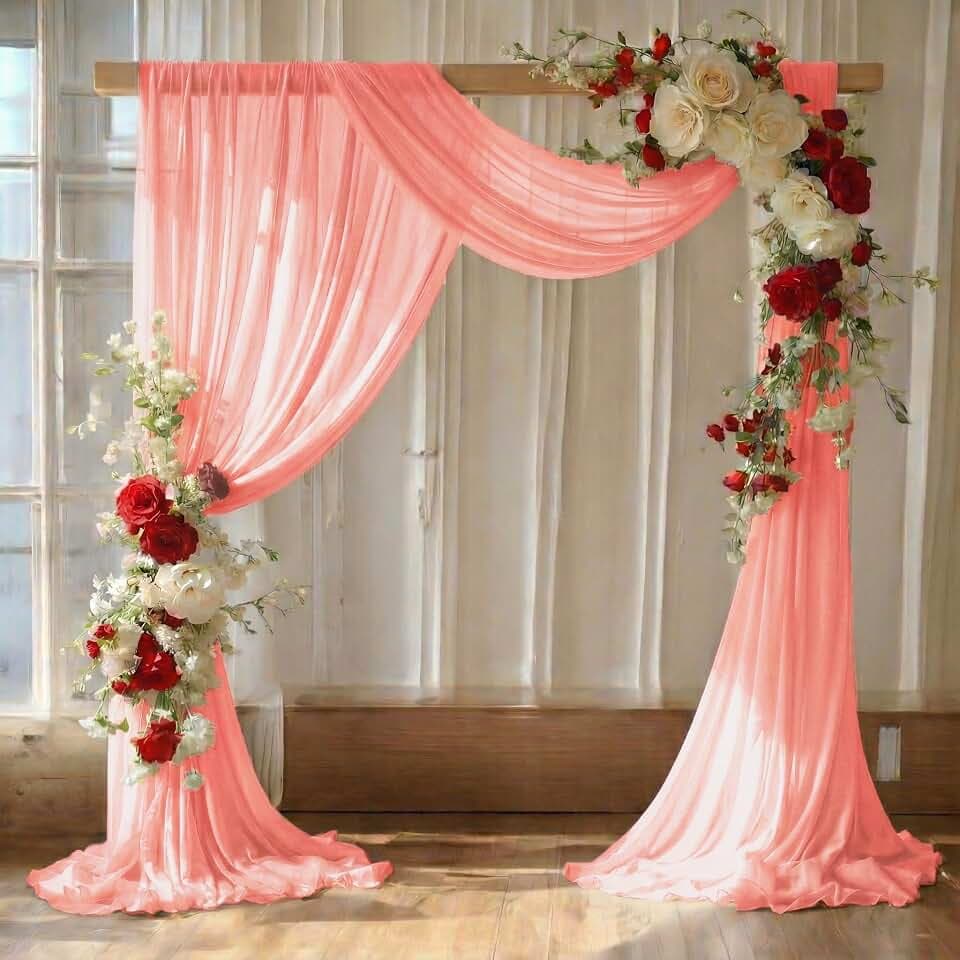 Pack of 1 Wedding Arch Drape Panel Fabric 30" x 30ft - Peach