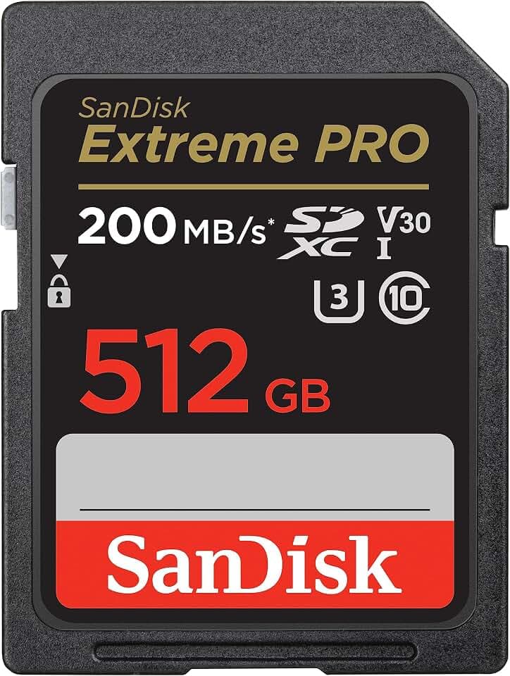 SANDISK Extreme PRO SDXC Speicherkarte 512 GB, bis zu 200 MB/s Lesen