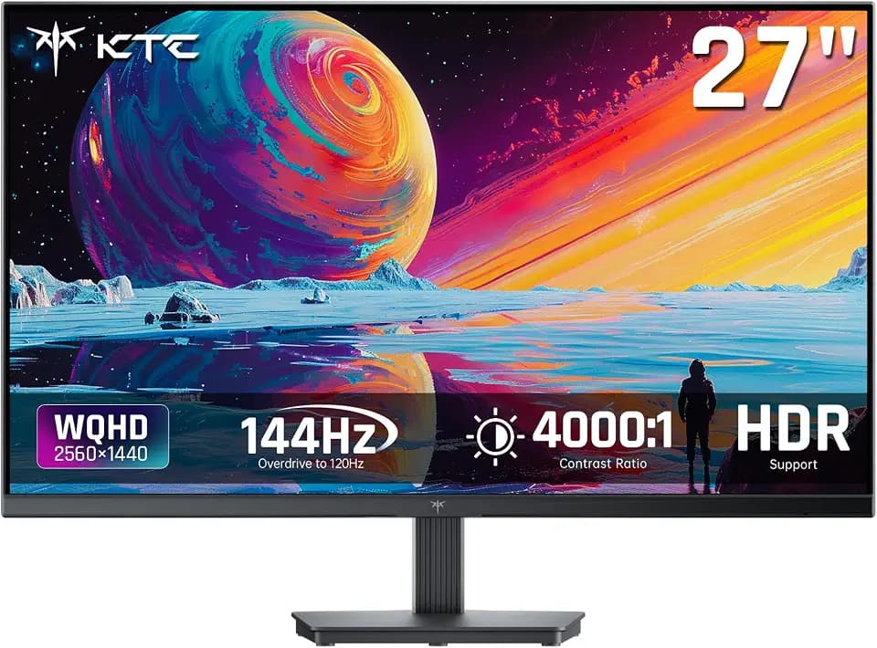 KTC 27 Inch QHD Computer Monitor, 144Hz Gaming PC Monitor, 4000:1, H27T27S