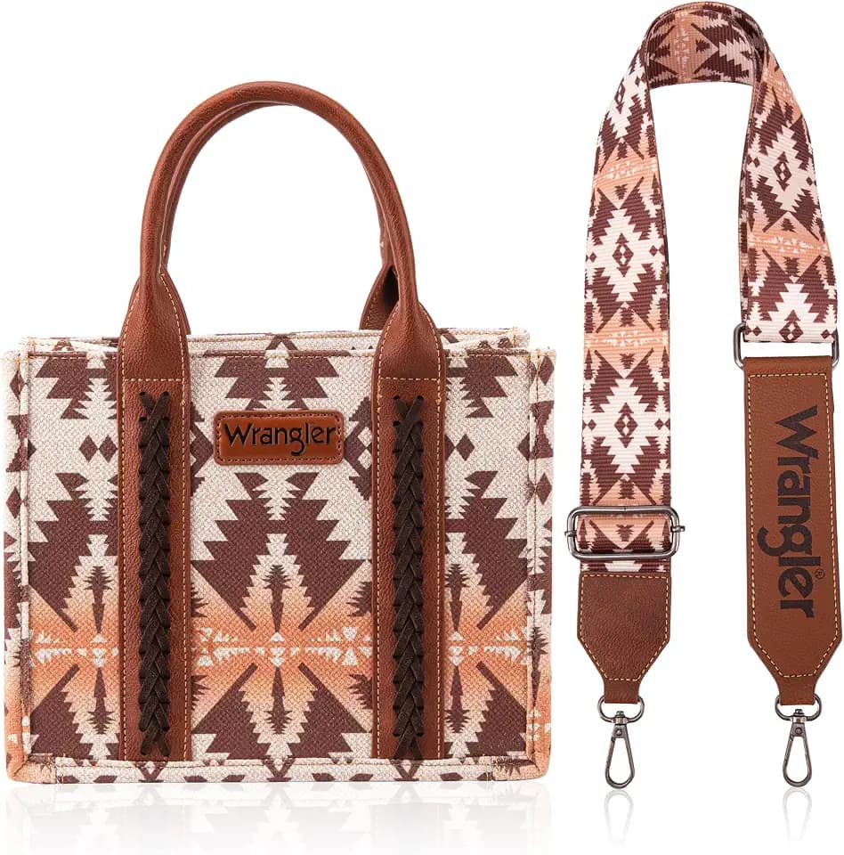 Wrangler Purse Western Tote Bag Women Aztec Top Handle Handbags with Detachable Strap