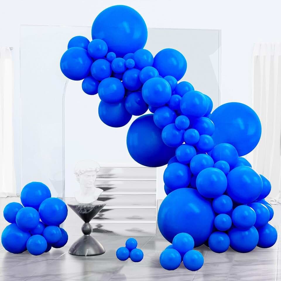PartyWoo Royal Blue Balloons 152pcs Dark Blue Balloons Different Sizes