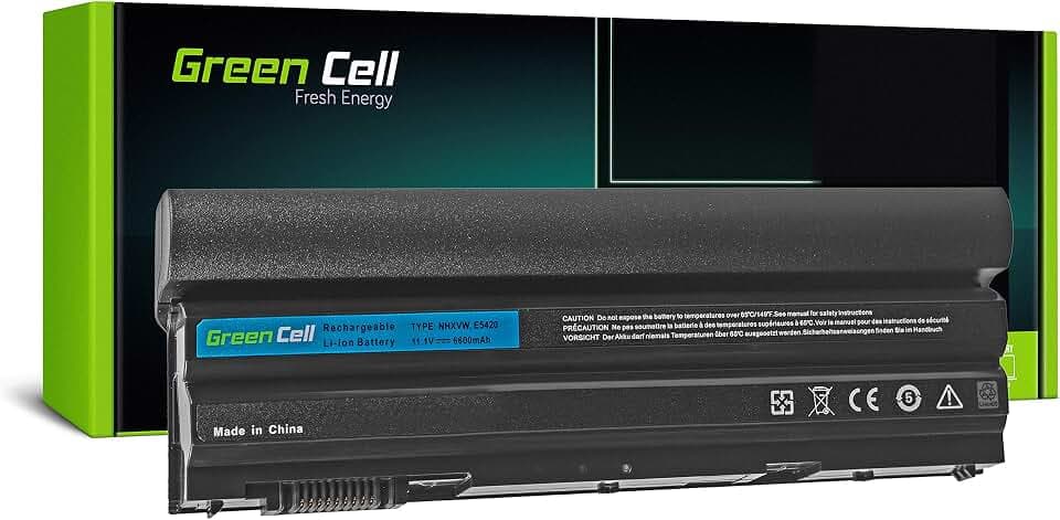Green Cell® Extended Serie 8858X M5Y0X T54FJ Laptop Akku für Dell Latitude E5420 E5430 E5520 E5530 E6420 E6430 E6440 E6520 E6530 E6540 (9 Zellen 6600mAh 10.8-11.1V Schwarz)