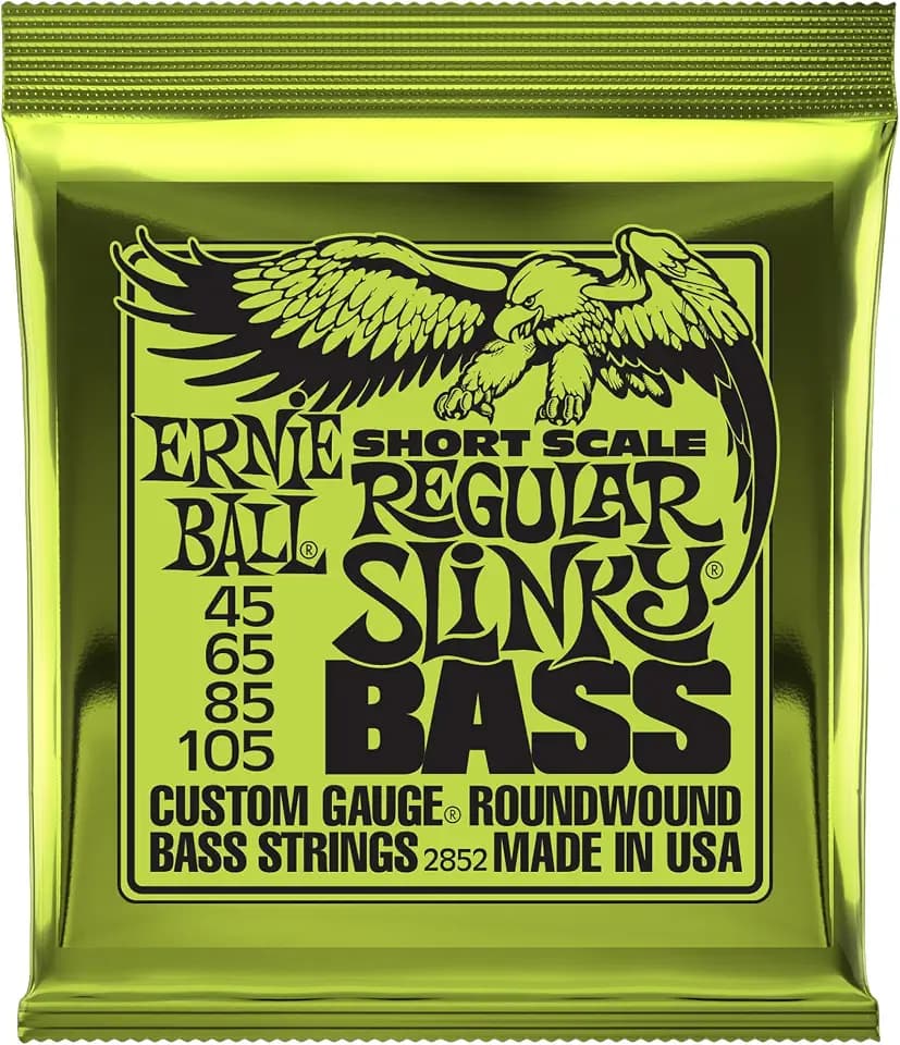 Ernie Ball Regular Slinky Short Scale E-Bass-Saiten, Nickelwicklung, Stärke 45–105