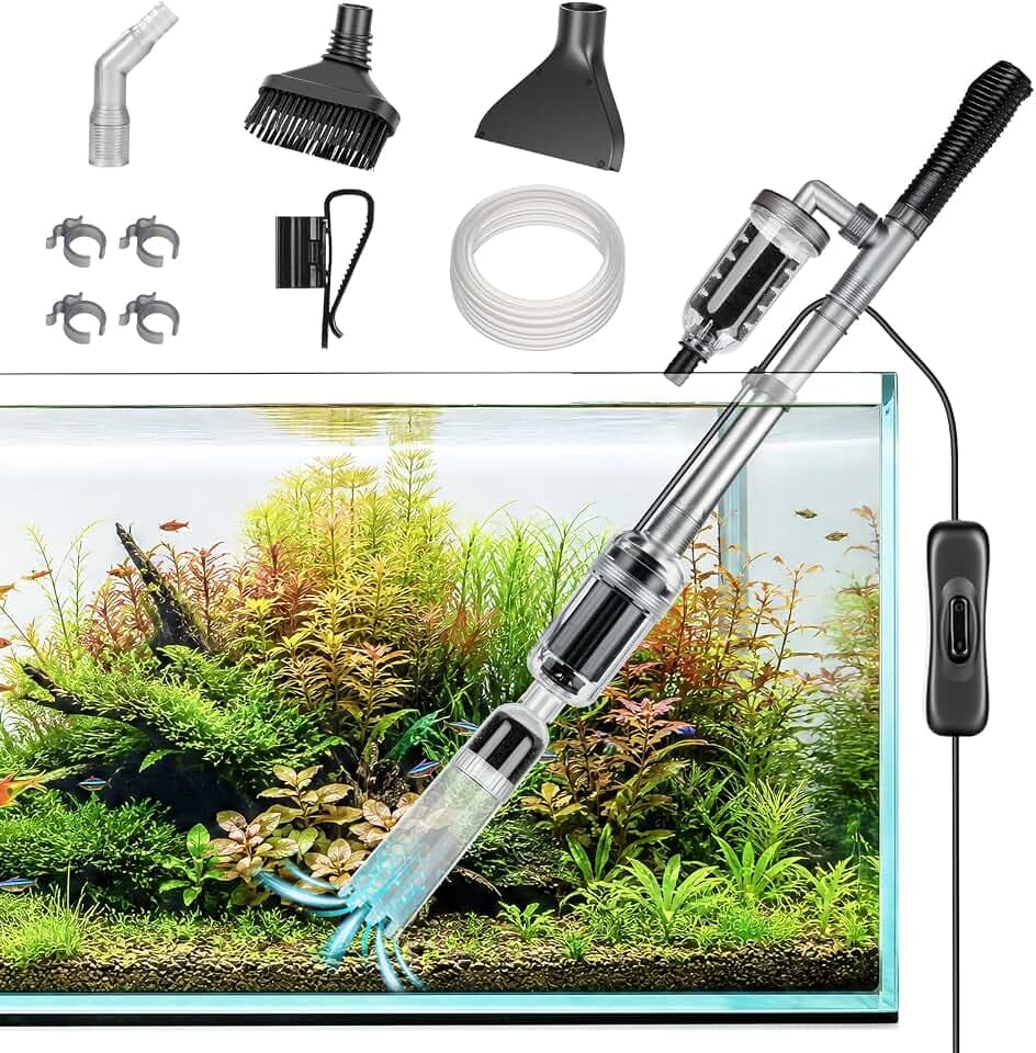 hygger 15W Mulmsauger Aquarium Elektrisch, 5-in-1 Aquarium Wasserwechsel