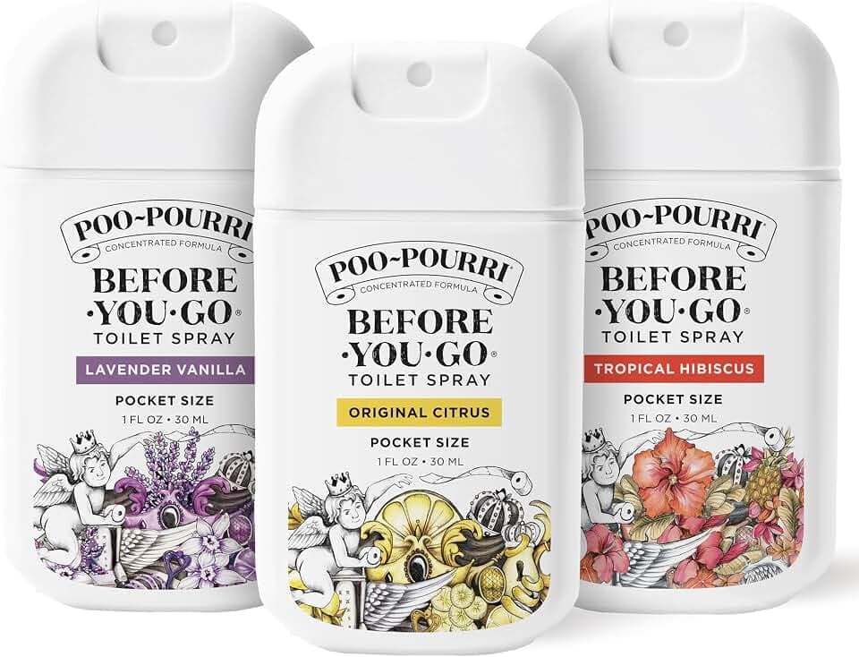 Poo-Pourri Before-You-Go Pocket Toilet Spray, Spring Variety 1 Fl Oz 3 Pack