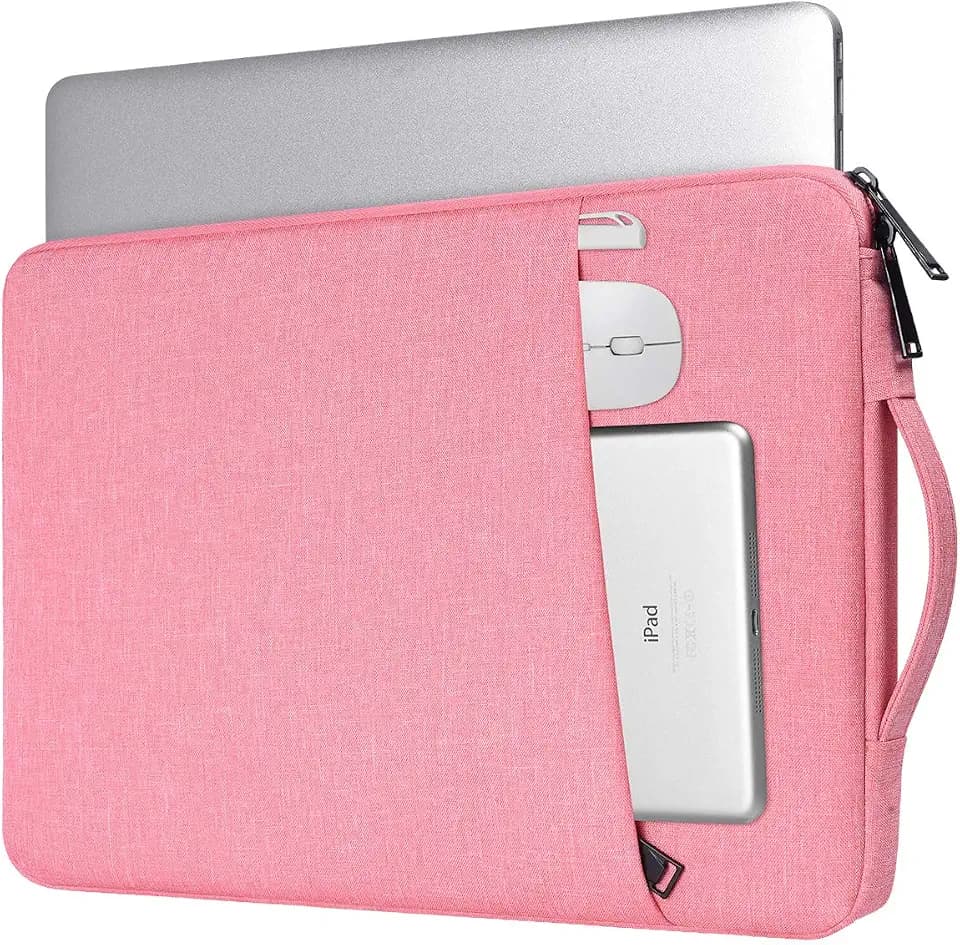 15.6 Inch Laptop Case Sleeve for Women, Waterproof Chromebook Bag for Lenovo ideaPad 3i/ideaPad 1, ASUS VivoBook Go, Dell Inspiron, Pink