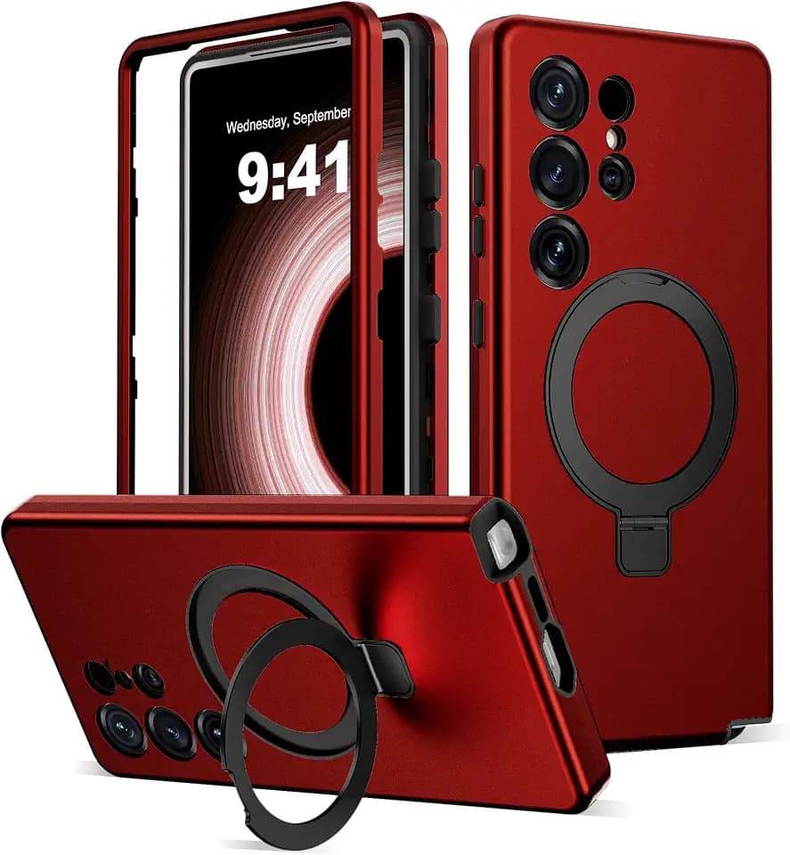 Case for Samsung Galaxy S25 Ultra with Stand,6.9" Red