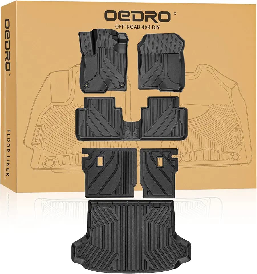 OEDRO Floor Mats Full Set & Backrest Fit for 2027-2023 Honda HR-V & 2025 2026 Acura ADX, Custom Fit TPE All Weather Floor Liners for HRV EX-L/LX/Sport, Car Mats Set Protectors Accessories