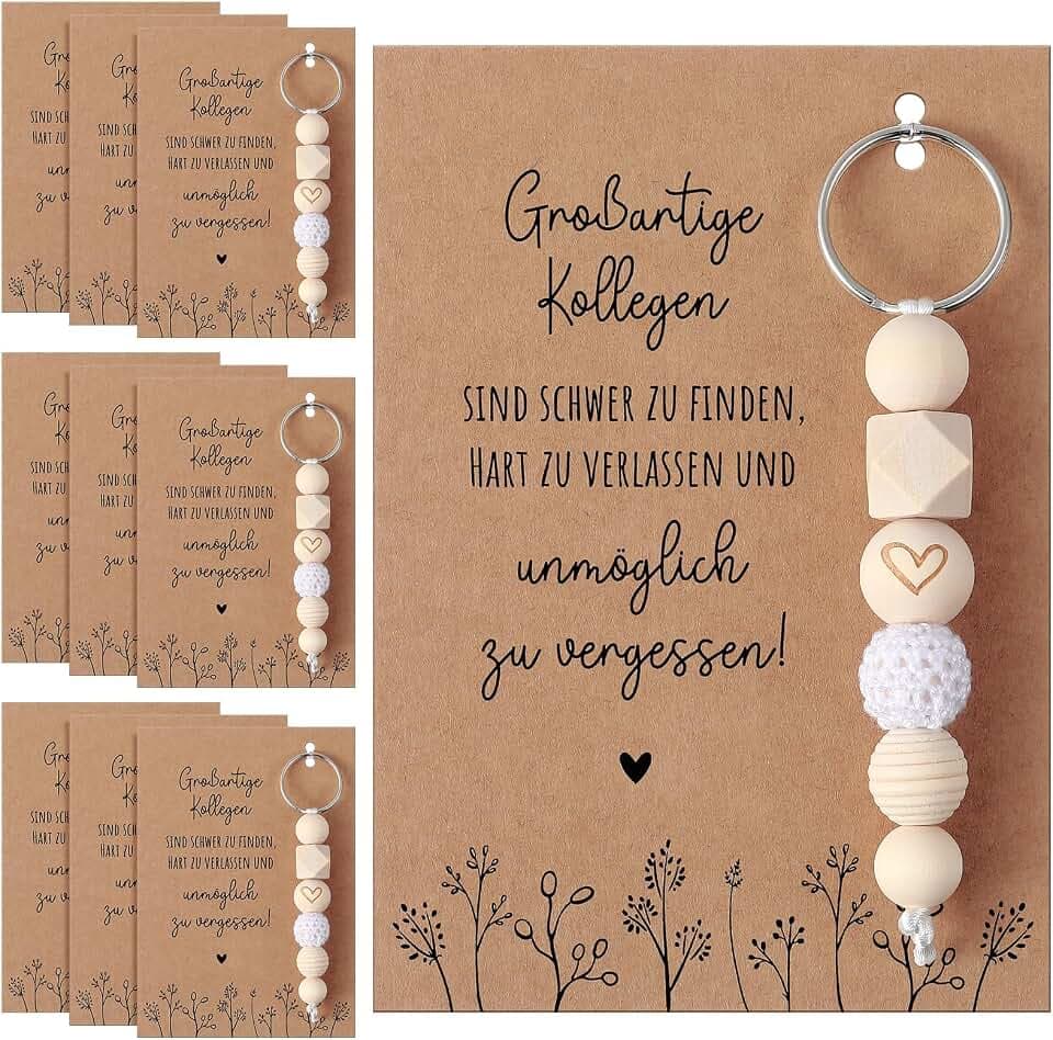 Hestya Dankeschön Geschenke Set Enthalten Schlüsselanhänger Danke für Alles Karte Kabelbinder für Weihnachten Lehrer Kollege Mitarbeiter Gastgeschenk Abschiedsgeschenk