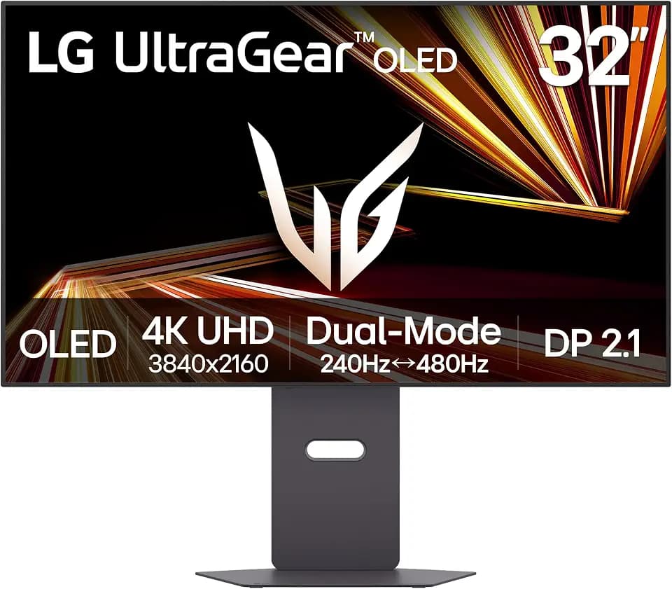 LG 32GX870A-B 32-inch Ultragear 4K UHD (3840 x 2160) OLED Gaming Monitor, Dual-Mode, 240Hz, 0.03ms, NVIDIA, AMD FreeSync Premium Pro, VESA DisplayHDR True Black 400, USB Type-C, DP2.1