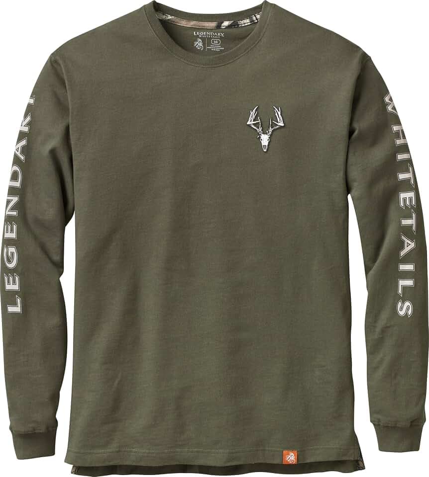 Legendary Whitetails Mens Long Sleeve T-Shirt 100% Cotton Preshrunk Tee