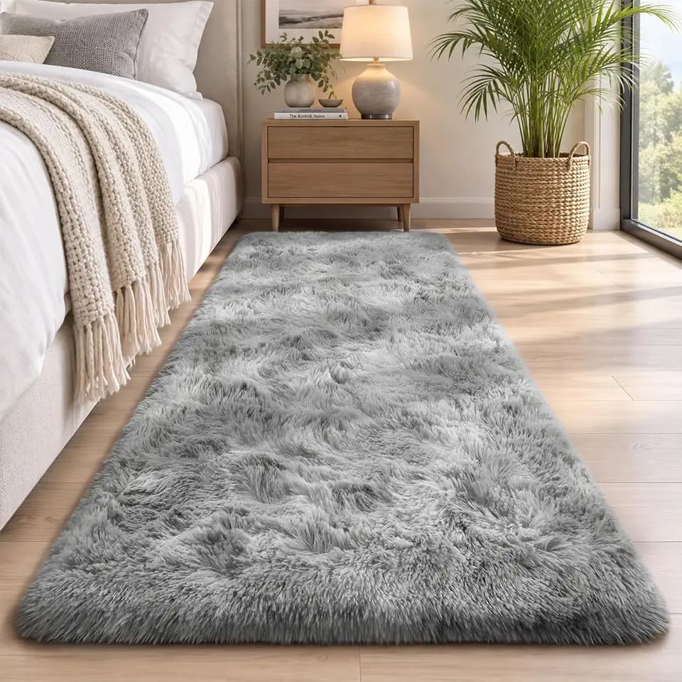 Sour Lemon Teppiche, Wohnzimmer, 60 x 220 cm, grauer Läufer, für Schlafzimmer, waschbar, rutschfest, flauschig, modern, Bodenteppiche, Matte, Kinderflur