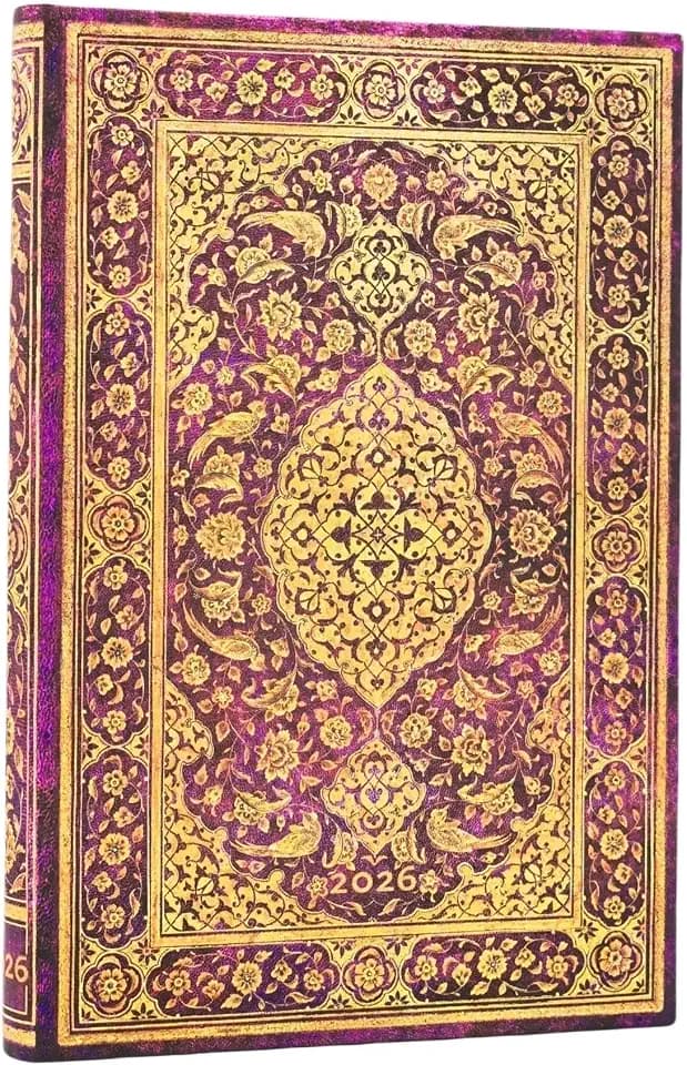 Paperblanks | 2026 First Folio | Shakespeare Library | 12-Monatskalender | Mini | Verso | Elastikband-Verschluss | 160 Pg | 100 GSM