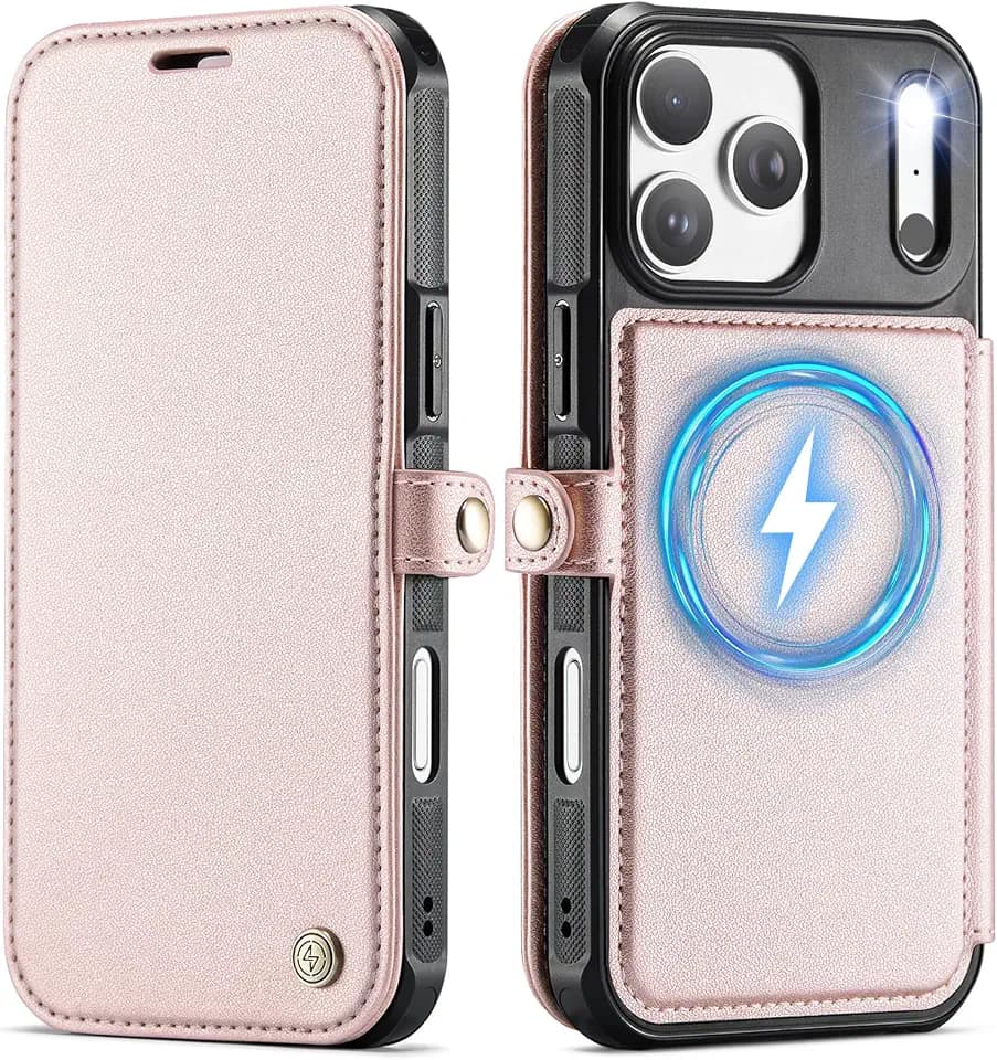 for iPhone 17 Pro Max Slim Case Wallet Wireless Charging, DeepBlue