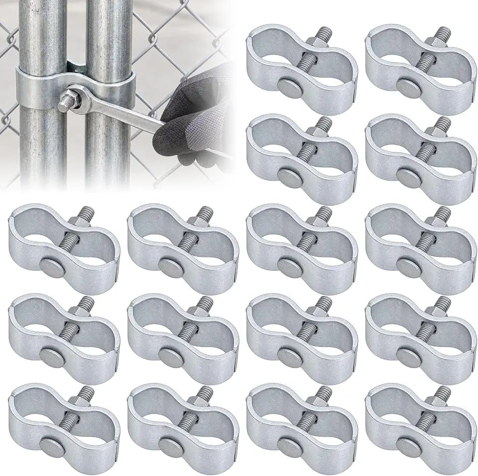 16Sets Dog Kennel Panel Clamps Chain Link Fence Clamps, 1-3/8’’ Fence Parts