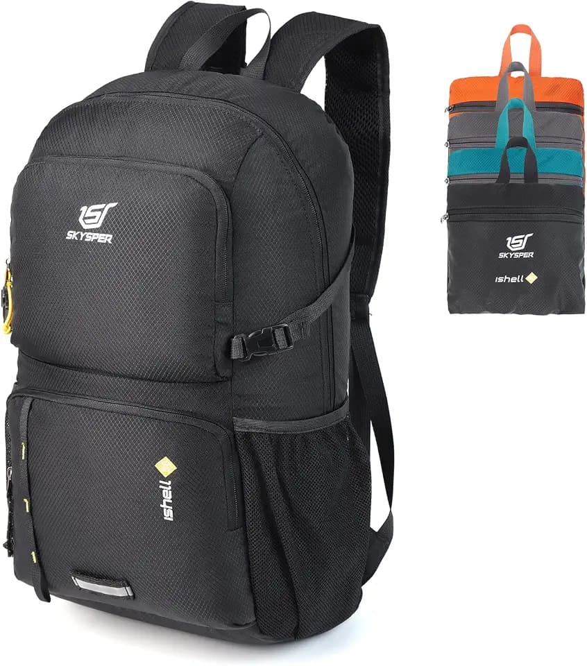 SKYSPER Ultraleichter Faltbarer Rucksack 30L mit Trocken-Nass-Tasche