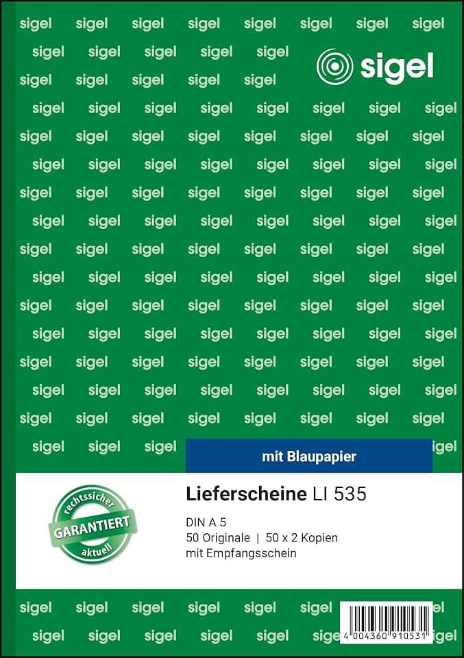 SIGEL LI535 Lieferscheine mit Empfangsschein, A5, 3x50 Blatt