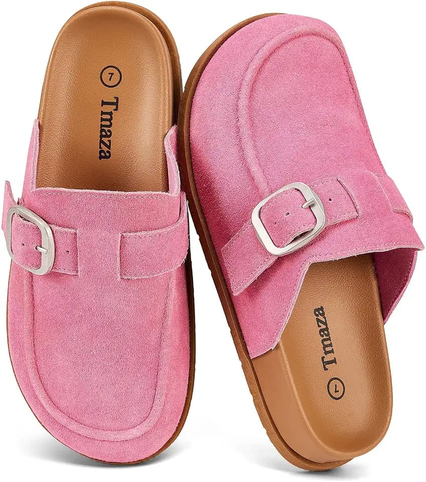 Womens 100% Genuine Suede Arch Support Clogs