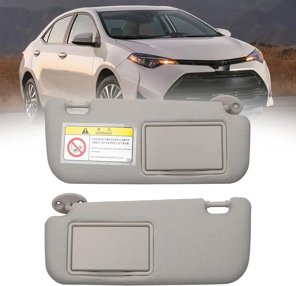 Dasbecan Left & Right Sun Visor Compatible with Toyota Corolla 2014-2018