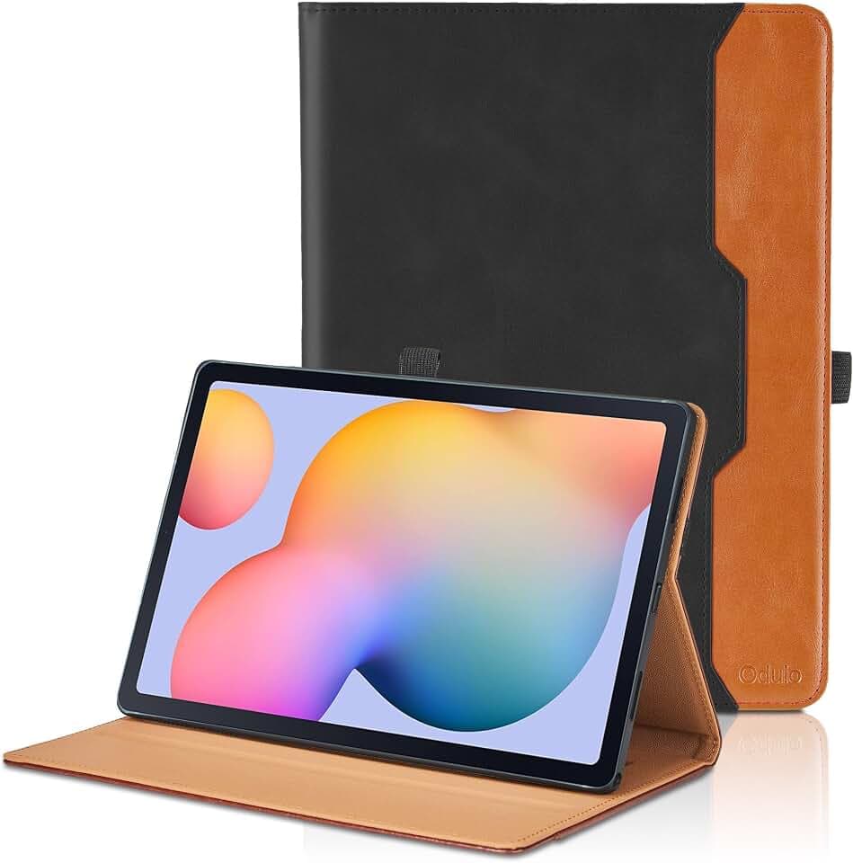 Hülle für Samsung P620 Galaxy Tab S6 Lite 10.4" 2024/2022/2020 SM-P620/ P625/ P610/ P613/ P615/ P619 PU Schutzhülle mit Tasche Auto Schlaf/Aufwach Funktion Smart Cover mit Standfunktion -Schwarz