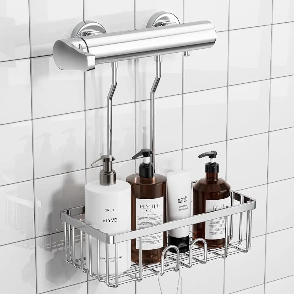 Duschablage Zum Hängen Duschkorb Ohne Bohren Dusche Halterung Bad Regal Shampoo Halterung Für Dusche SS304 Edelstahl 30x13x8,5cm