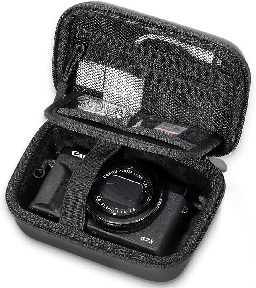 ProCase Hard Shell Digital Camera Case for Canon G7X Mark III -Black