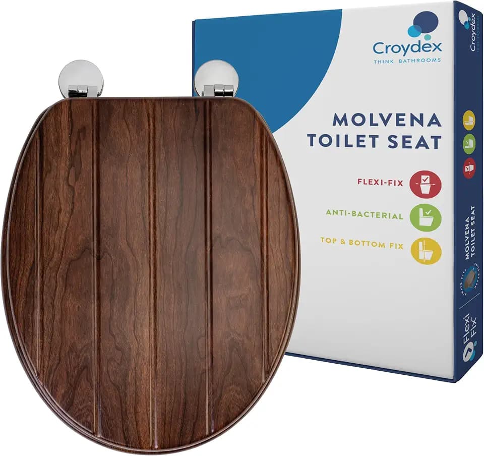 Croydex WC-Sitz Molvena WL610477H, Walnuss-Optik
