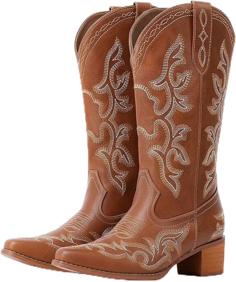 IUV Cowboy Boots For Women Western Cowgirl Classic Fashion Boot