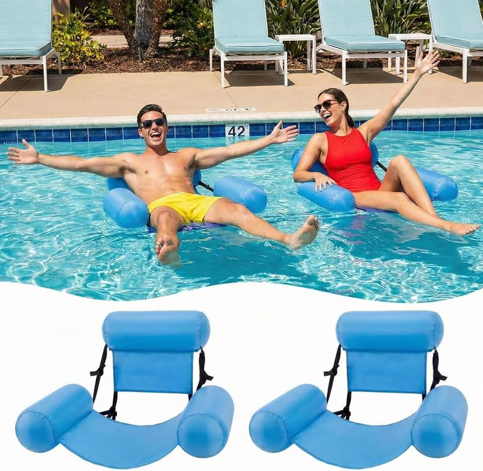 2 Pack Inflatable Pool Float Chairs