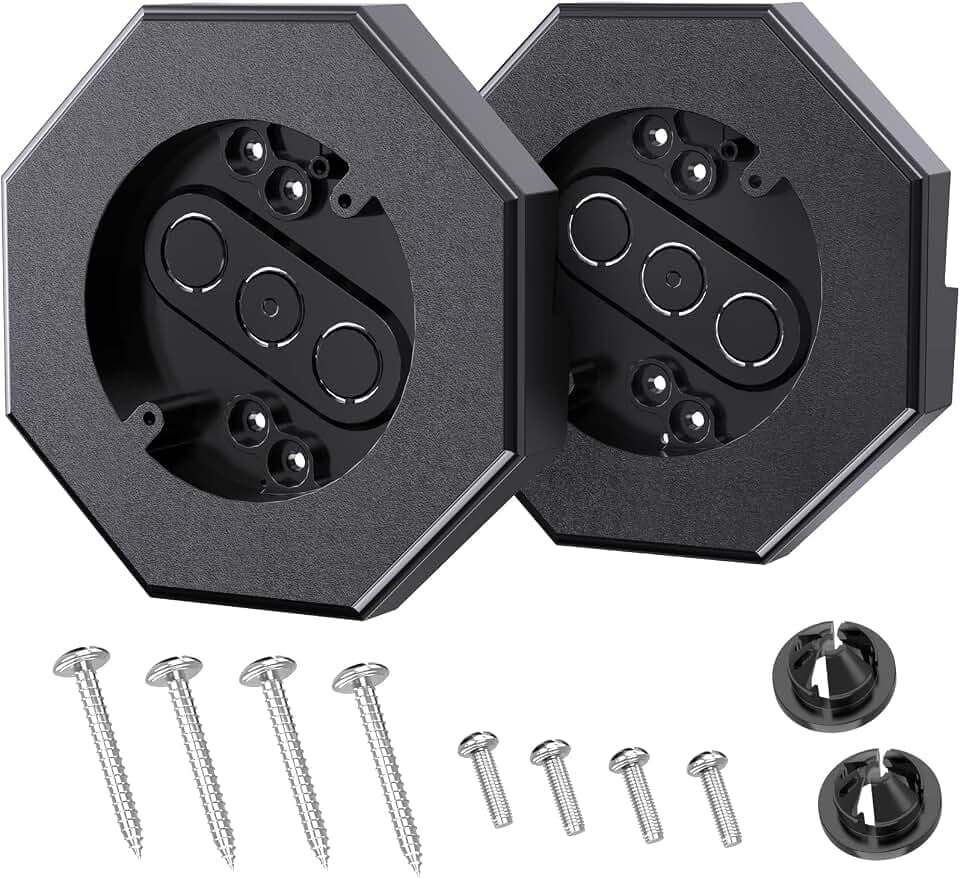 Siding Mounting Block, Siding Mounting Kit with Built-in Electrical Box, Vertical Light Mount Blocks for 1/2 inch Lap, White, 2 Pack