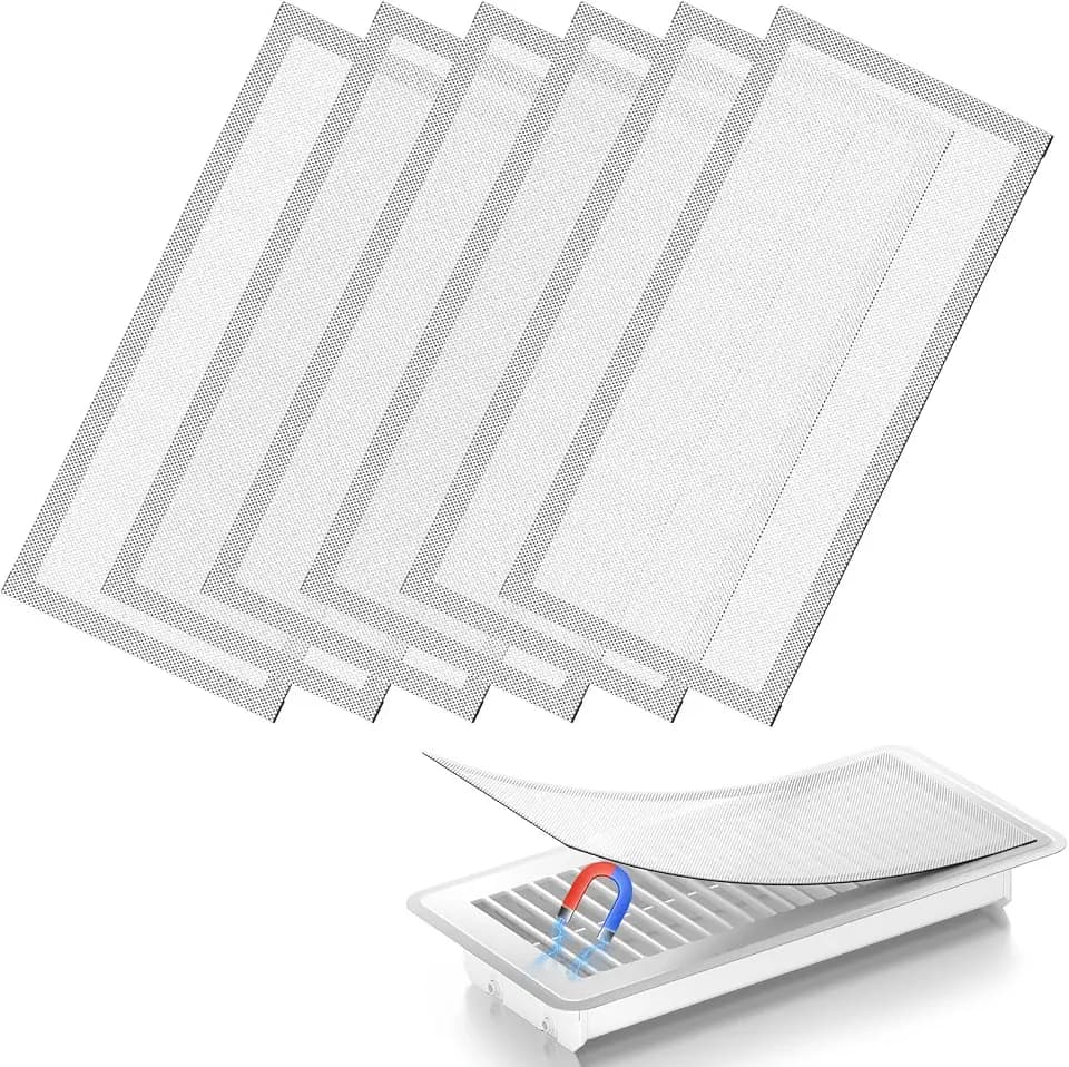 Hon&Guan 8P Magnetic Floor Air Vent Screen Covers 4x10 Inch PVC Vent Mesh