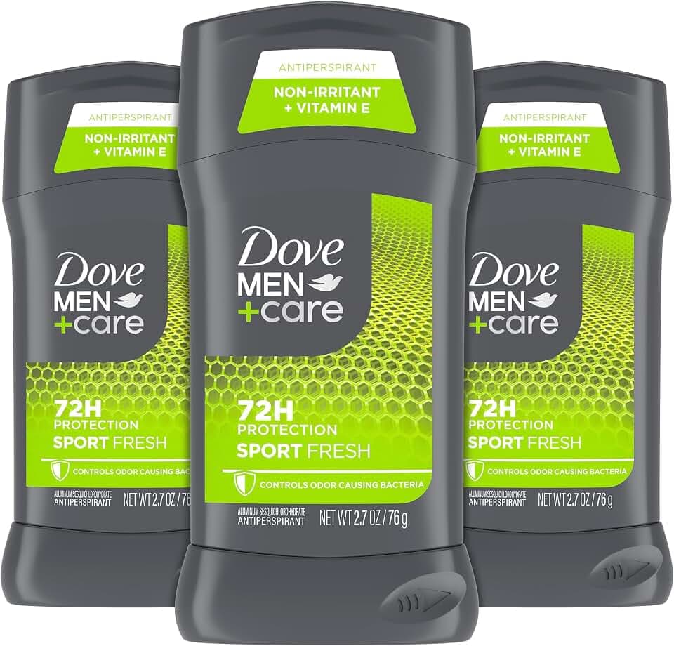 Dove Men+Care Antiperspirant Deodorant Stick Sport Fresh, 3 Pack, 2.7 oz