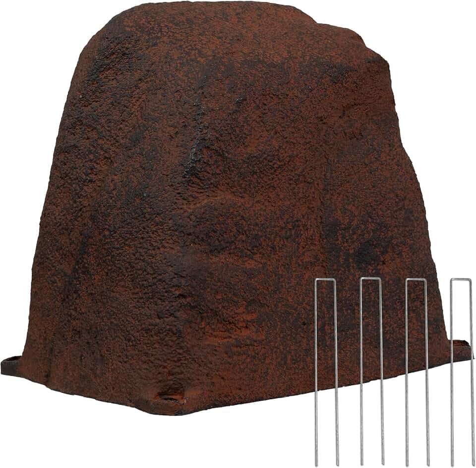 Sunnydaze 11'' H Small Faux Landscape Rock Cover, Brown