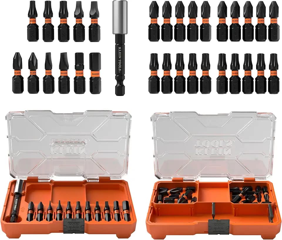 Klein Tools 80212 32-Piece Impact Bit Set, ProFlex Torsion Zone S2 Steel Bits, Includes PH2 and T25, Slim MODbox Compatible Case