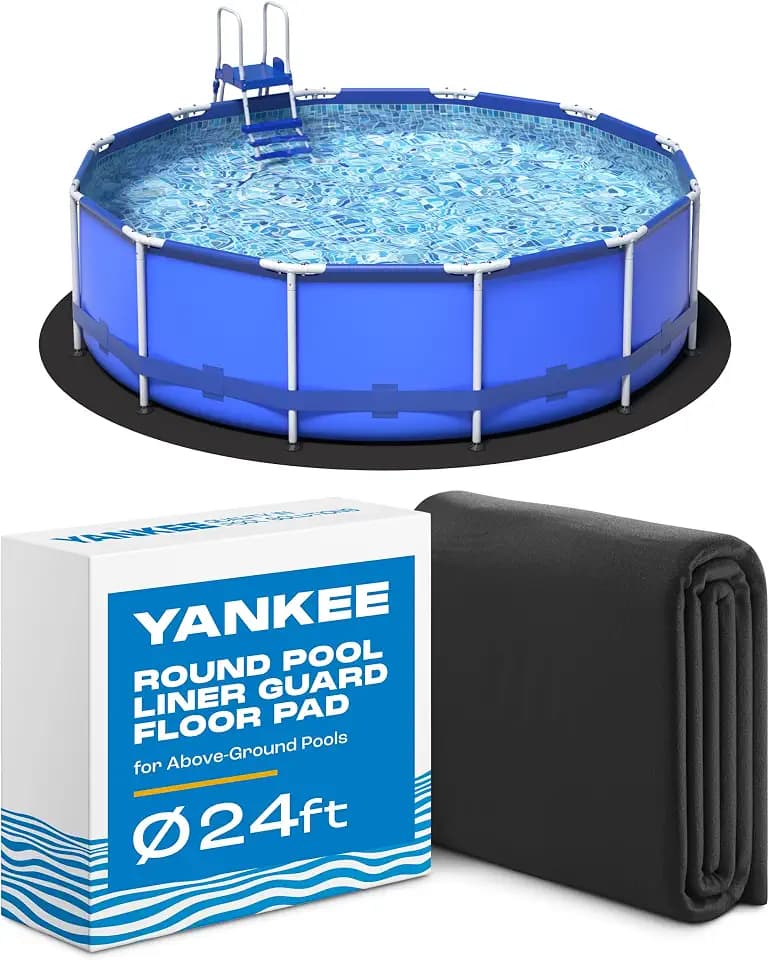 Yankee Pool Liner Pad, 24 Ft Round Pool Liner Pad, Puncture Proof Mat, Above Ground Pool Liner Protector Against Tearing, Grass, Under Pad to Prolong Swimming Pool Liner Life