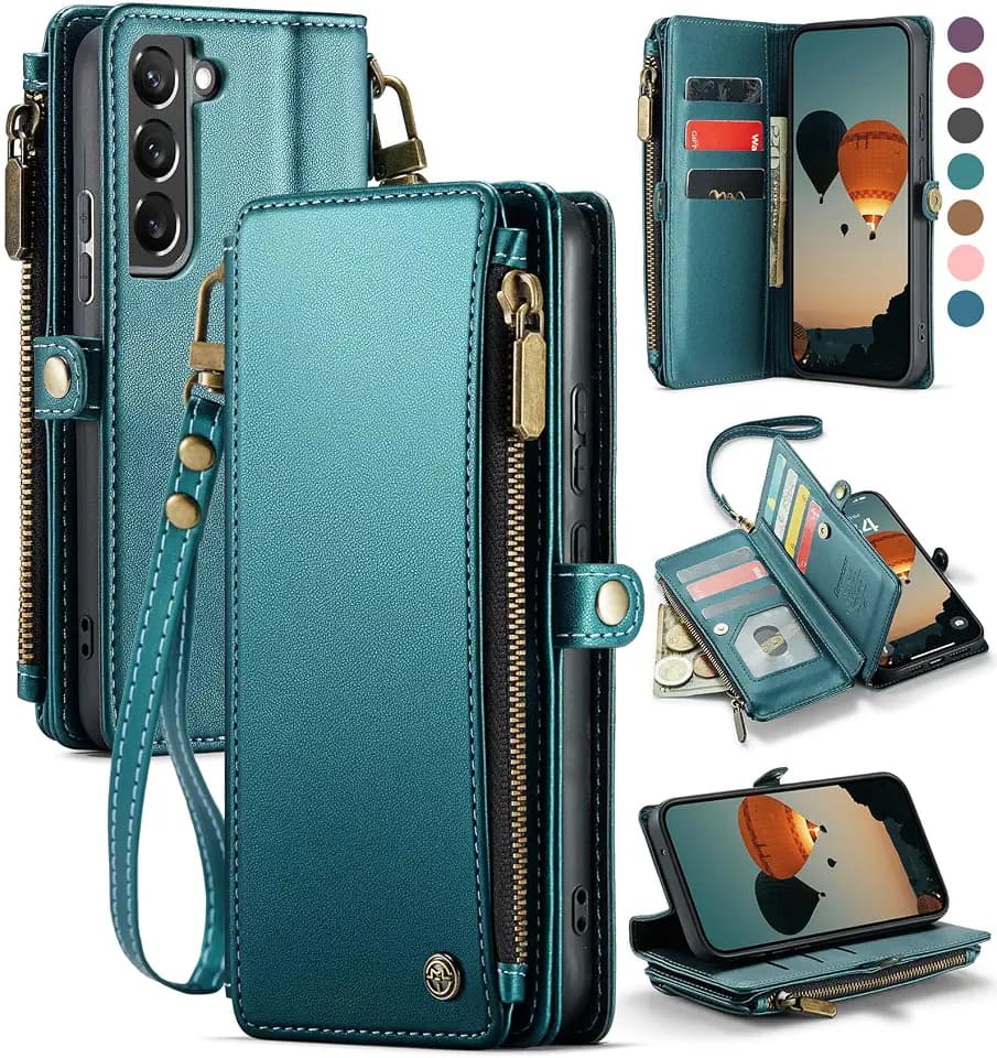 Defencase for Samsung Galaxy S22+/Plus Wallet Case with Card Holder, Green