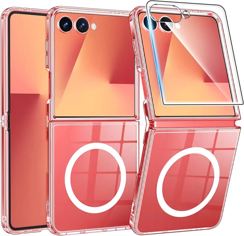 FNTCASE for Samsung Galaxy Z-Flip-7 Case Clear Compatible with Magsafe