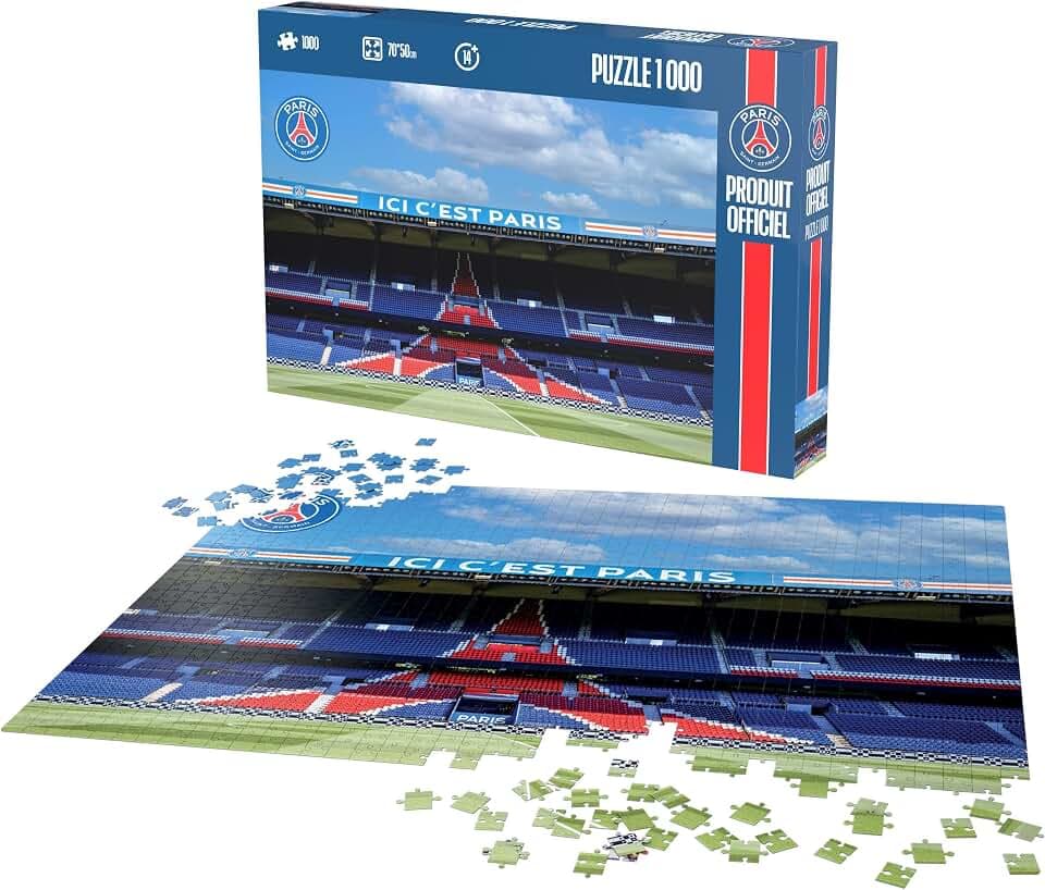 Megableu Puzzle mit 1000 Teilen, PSG Paris Saint-Germain, offizielles Club-Puzzle, Fußballfans für Kinder und Erwachsene ab 14 Jahren, Geschenkidee für Fußball- und PSG-Fans – Format 70 x 50 cm