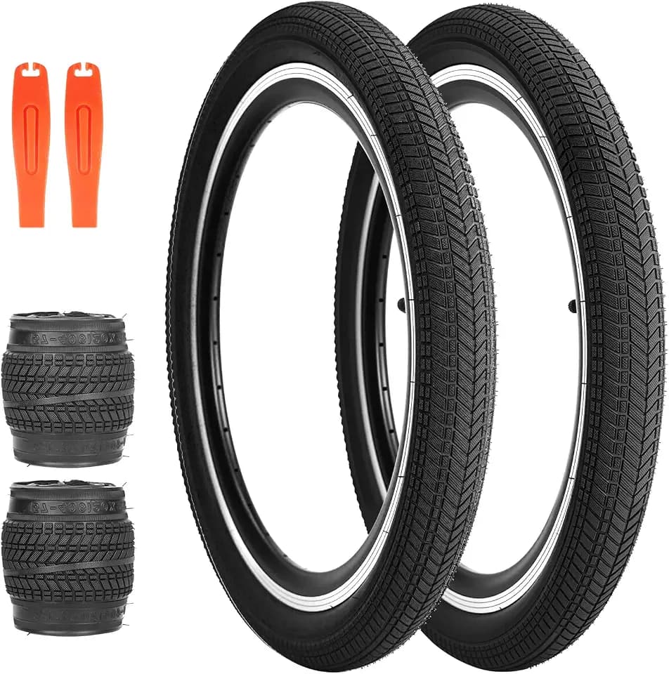 14/16/20/24/26 x 2.125 Bike tire 2 Pack 14/16/20/24/26 Bike tire Kids Bike Tires Folding Replacement Tires Fits Most Kids Bikes,Multiple Colors