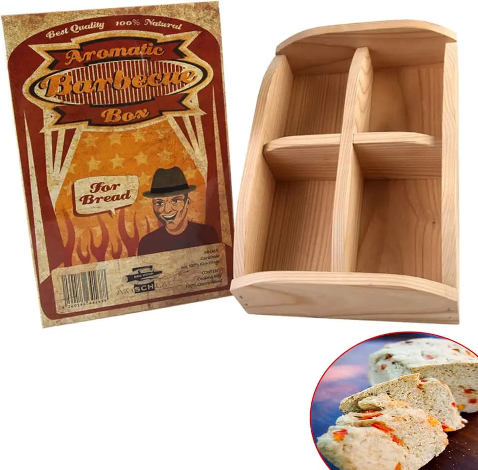 Axtschlag Brotgarschale, zum Backen von Brot und Brötchen, für Grill und Backofen, hochwertiges Kirschholz, herausnehmbarer Einsatz, 300 x 200 x 80 mm