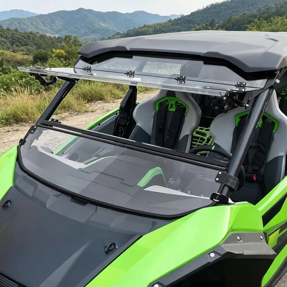3-IN-1 Hard Coated Flip Up Windshield for 2026 Kawasaki Teryx H2
