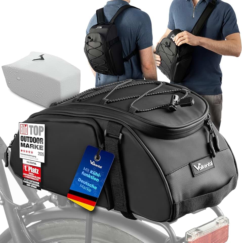 Valkental 3in1 Fahrradtasche 10-14L mit Rucksackfunktion