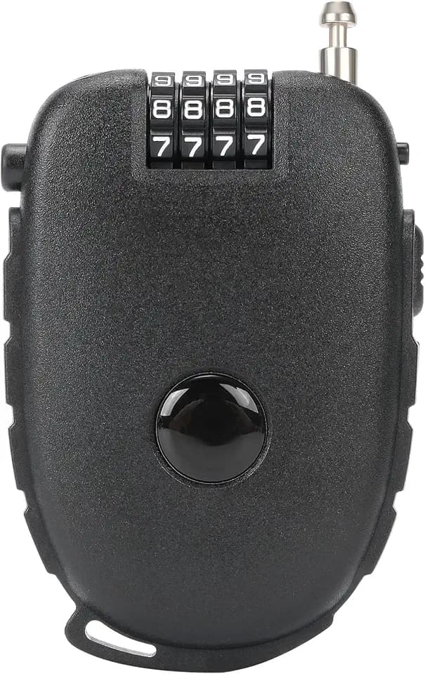 4-Digit Combination Lock with 27.5 Inch Retractable Steel Cables