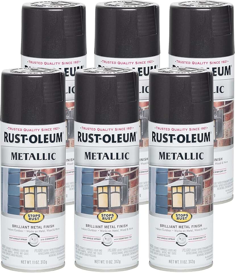 Rust-Oleum Stops Rust Metallic Spray Paint, Black Night