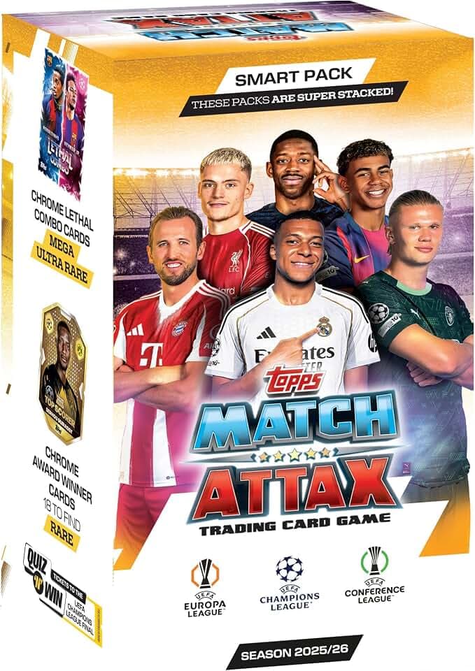 Topps UEFA Champions League Match Attax 2025 Trading and Collectible Card Game (Smart Pack)