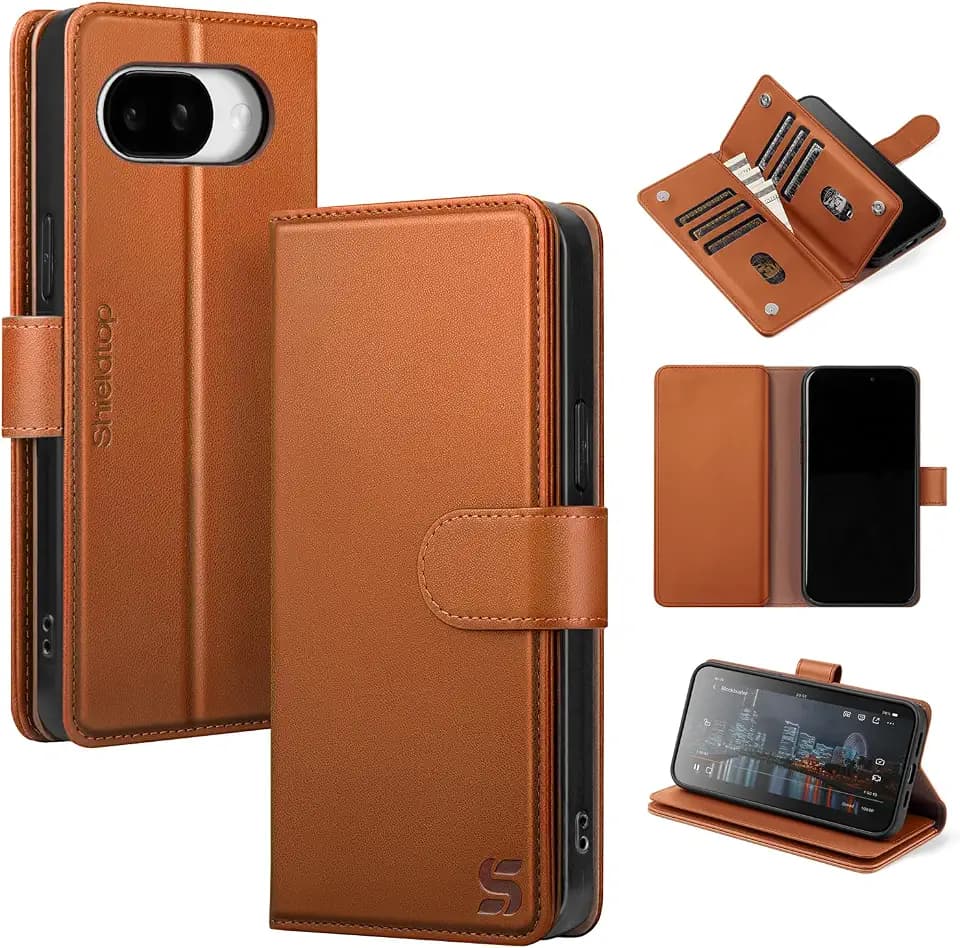 Shieldtop for Google Pixel 10a Wallet Case,Light Brown