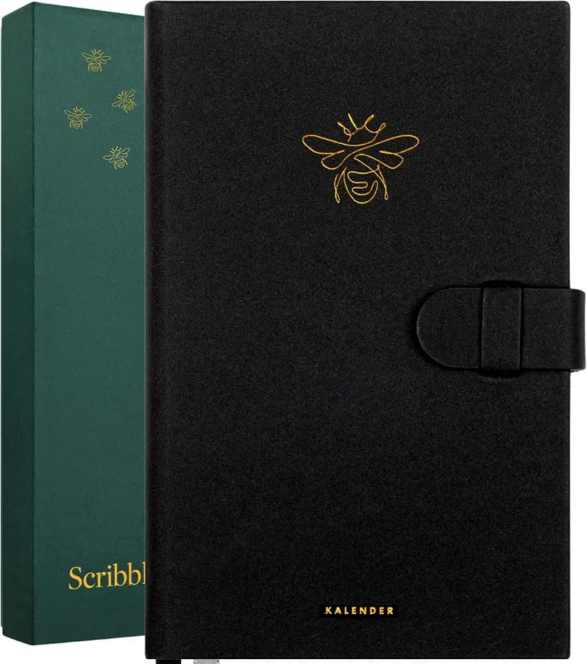 Taschenkalender 2024 | Scribble & Dot® Kalender A6, Wochen- und Monatsplaner von Jan - Dez 24 | Papier 100 g/m² (gsm) Eleganter Kalender Buchkalender A6 mit Register