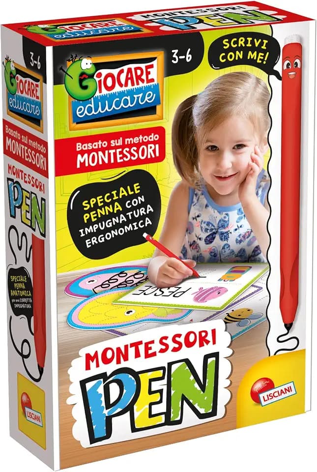 Liscianigiochi Montessori Pen Basic, ergonomischer Stift, Mehrfarbig, klein, 97203