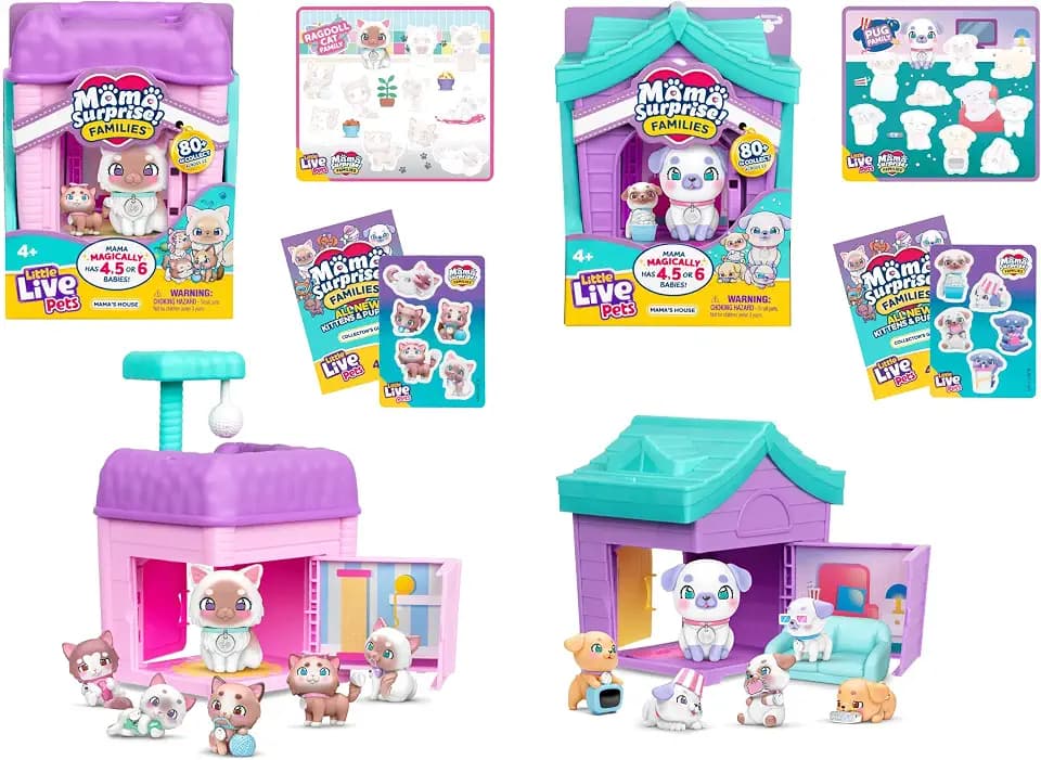 Little Live Pets Mama Surprise Families, Cat & Shepherd 2-Pack