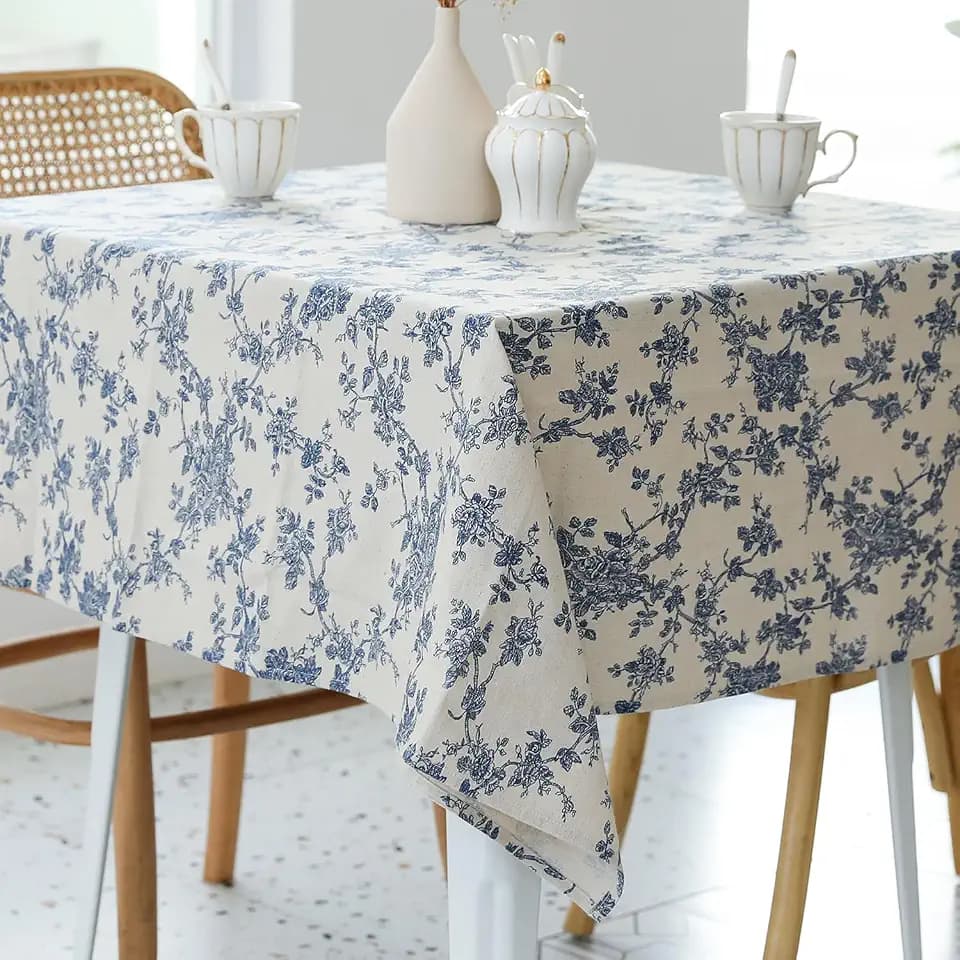 YiHomer Pastoral Square Table Cloth 100% Polyester Fabric 40 x 40 Inch